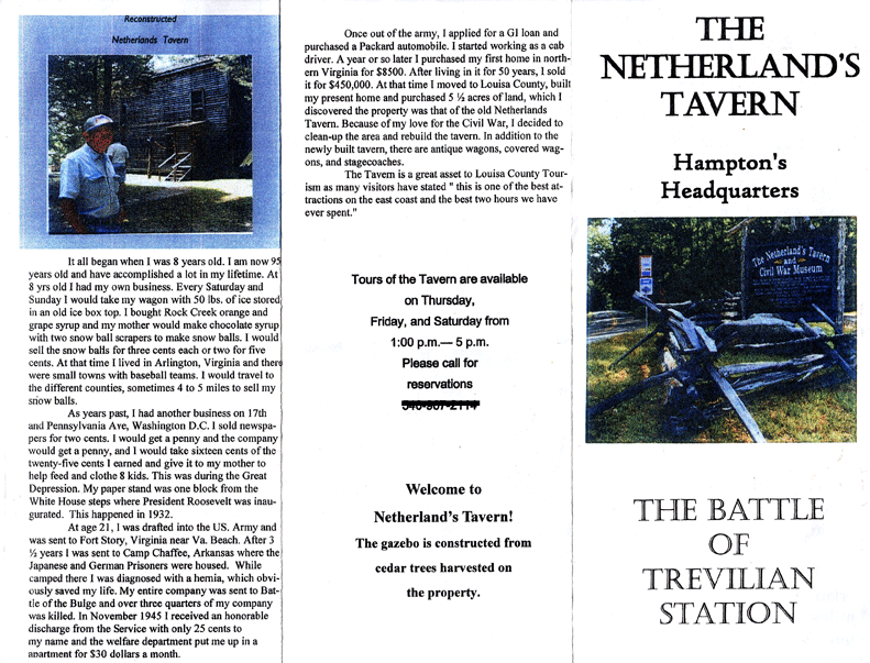 Netherland Tavern flyer